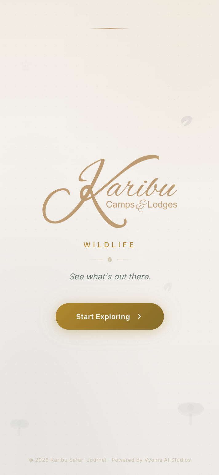 Karibu welcome screen